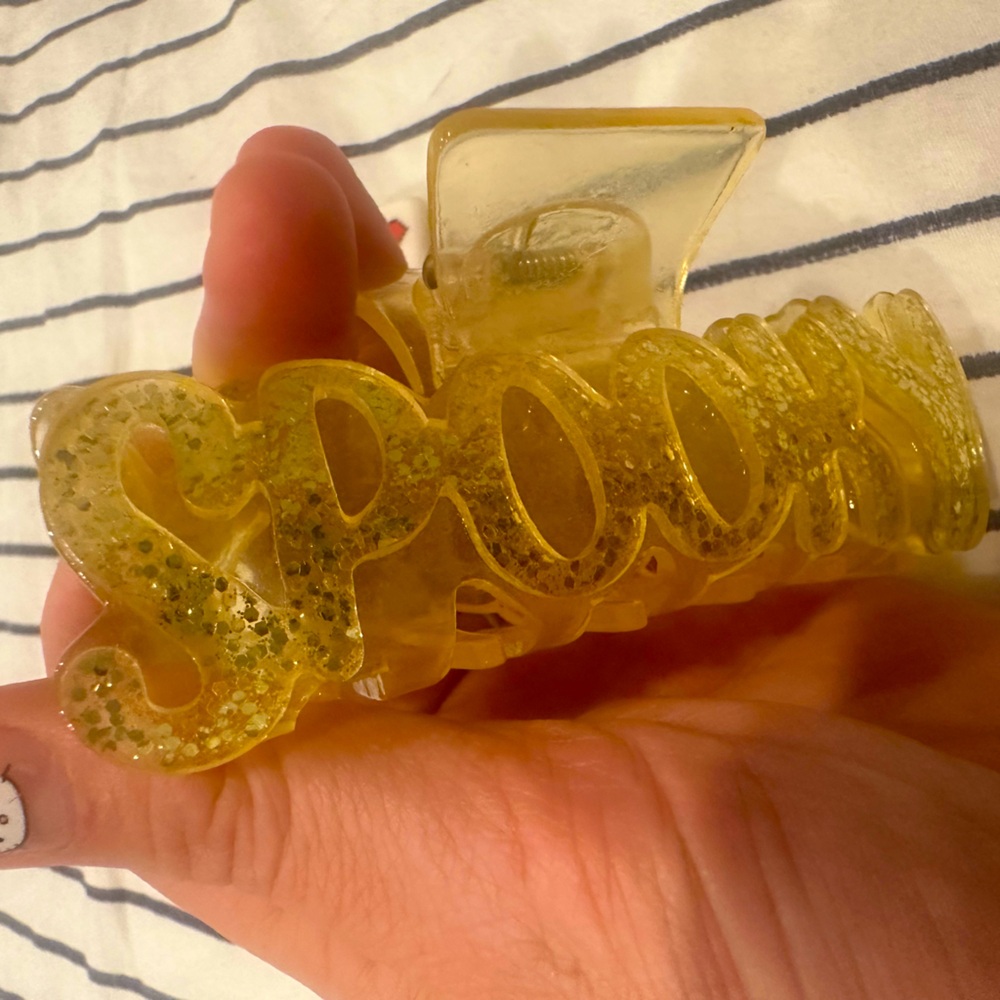 Gold 'Spooky' Glitter Resin Hair Claw